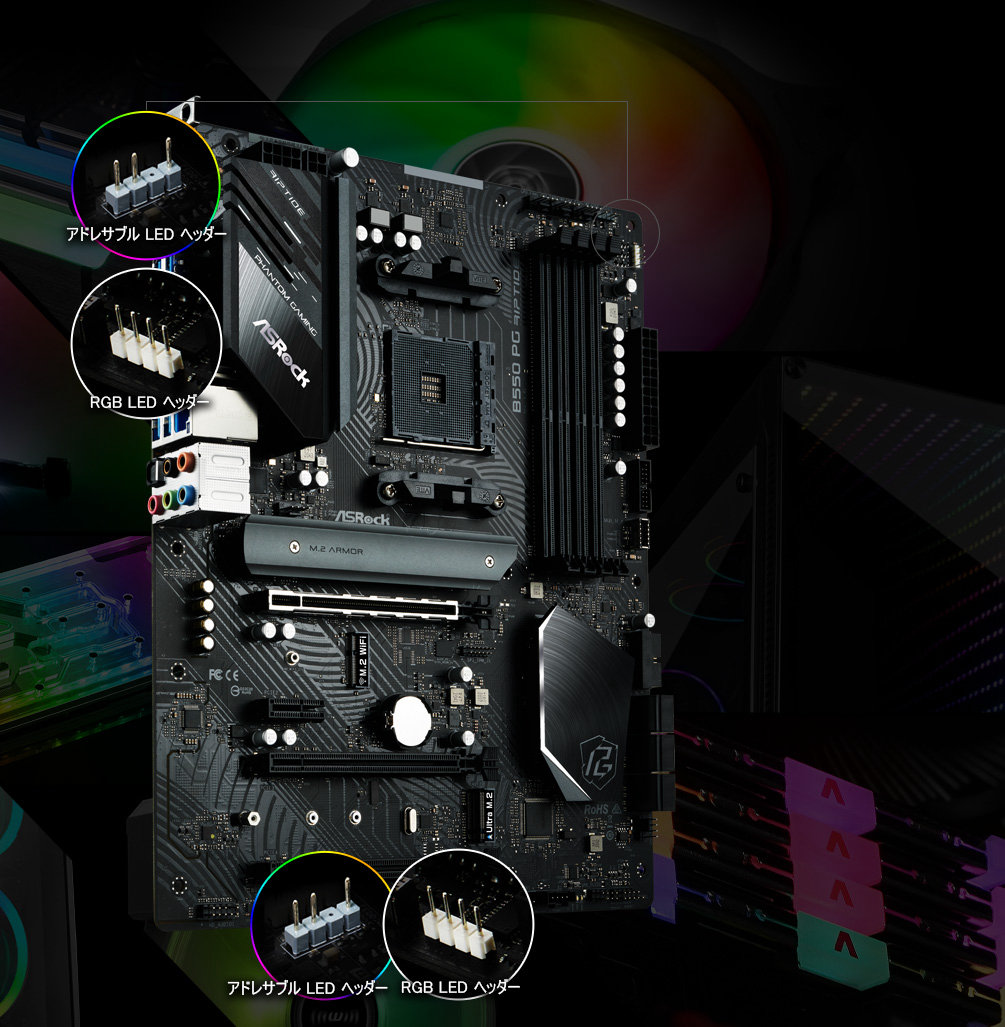ASRock マザーボード B550M PG Riptide AMD Ryzen 5000 シリーズ CPU